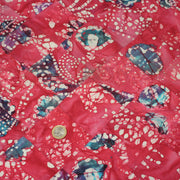Tissu coton block print patchwork de motifs indiens, tons rose fuchsia, bleu, blanc - MADE IN INDIA - tissuspipi.com