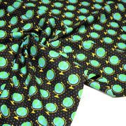 Tissu popeline coton, Les mappemondes sur fond noir étoilé - Collection VOYAGE - tissuspipi.com