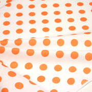 Tissu coton blanc à pois oranges 18mm - COLLECTION POLKA DOT - tissuspipi.com