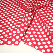 Tissu de coton rouge magenta à pois blancs 19mm - COLLECTION POLKA DOT - tissuspipi.com