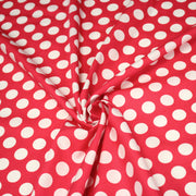 Tissu de coton rouge magenta à pois blancs 19mm - COLLECTION POLKA DOT - tissuspipi.com