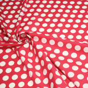 Tissu de coton rouge magenta à pois blancs 19mm - COLLECTION POLKA DOT - tissuspipi.com