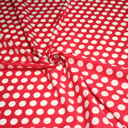 Tissu de coton rouge magenta à pois blancs 19mm - COLLECTION POLKA DOT - tissuspipi.com