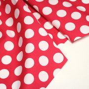 Tissu de coton rouge magenta à pois blancs 19mm - COLLECTION POLKA DOT - tissuspipi.com