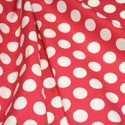 Tissu de coton rouge magenta à pois blancs 19mm - COLLECTION POLKA DOT - tissuspipi.com