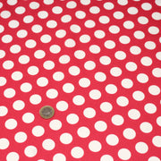 Tissu de coton rouge magenta à pois blancs 19mm - COLLECTION POLKA DOT - tissuspipi.com