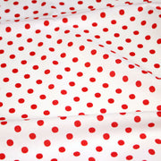 Tissu coton blanc à pois rouges 7mm - COLLECTION POLKA DOT - tissuspipi.com