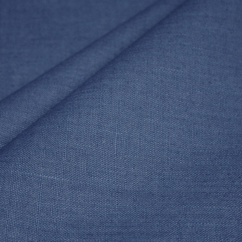Tissu lin enduit : bleu de Jouy, gris blanc - OEKO - TEX - tissuspipi.com