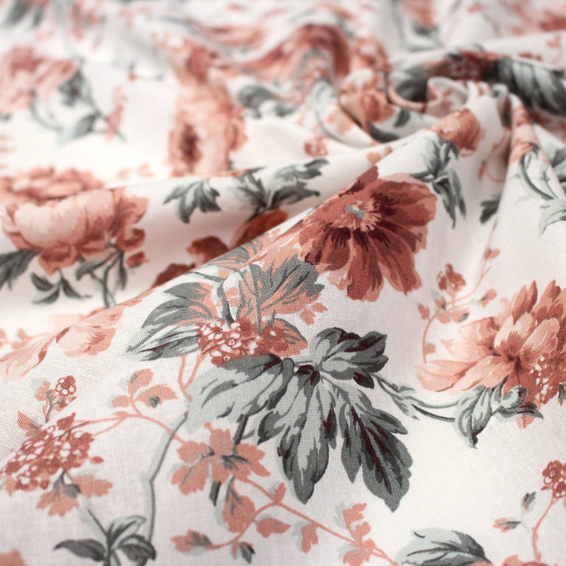 Tissu cotonnade ROSEWOOD, motif britannique fleuri, nombreuses couleurs - OEKO - TEX STANDARD 100 - tissuspipi.com