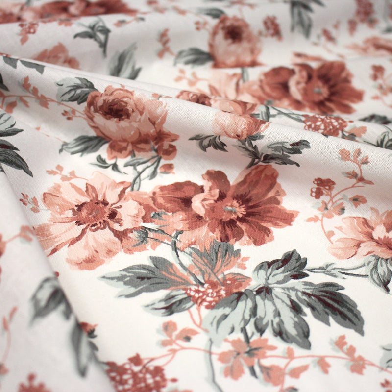 Tissu cotonnade ROSEWOOD, motif britannique fleuri, nombreuses couleurs - OEKO - TEX STANDARD 100 - tissuspipi.com