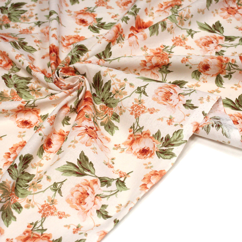 Tissu cotonnade ROSEWOOD, motif britannique fleuri, nombreuses couleurs - OEKO - TEX STANDARD 100 - tissuspipi.com