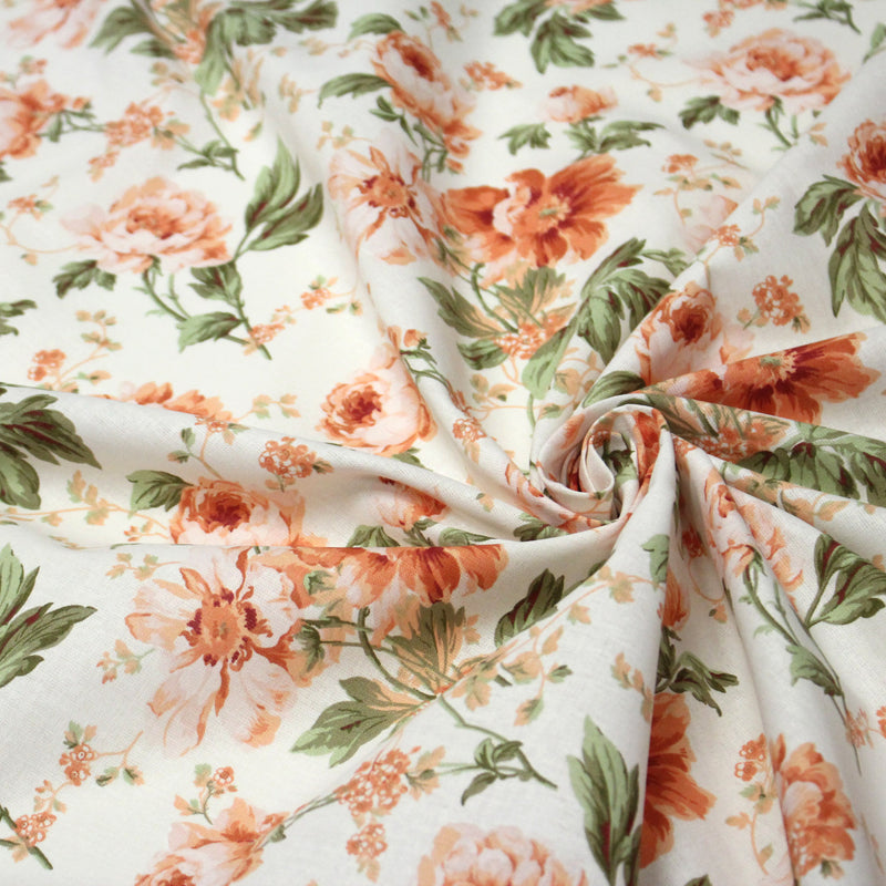 Tissu cotonnade ROSEWOOD, motif britannique fleuri, nombreuses couleurs - OEKO - TEX STANDARD 100 - tissuspipi.com