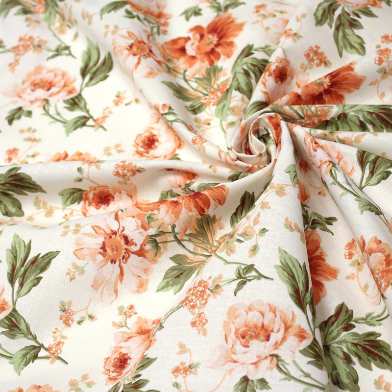 Tissu cotonnade ROSEWOOD, motif britannique fleuri, nombreuses couleurs - OEKO - TEX STANDARD 100 - tissuspipi.com
