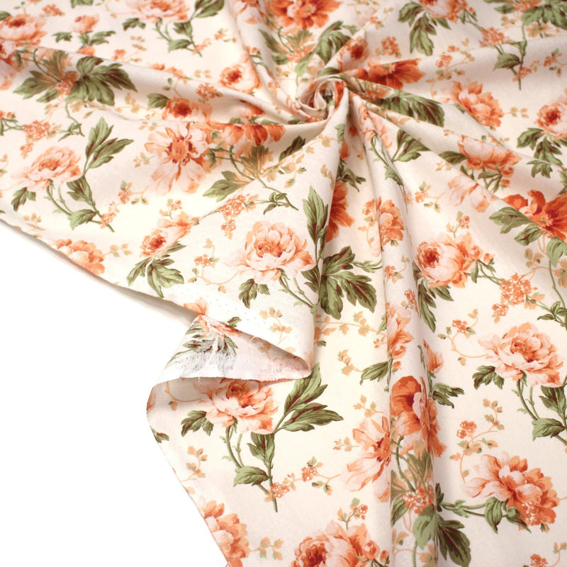 Tissu cotonnade ROSEWOOD, motif britannique fleuri, nombreuses couleurs - OEKO - TEX STANDARD 100 - tissuspipi.com