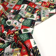 Tissu de coton de Noël La calendrier de l'Avent bleu, rouge, vert et doré - COLLECTION NOËL - OEKO - TEX - tissuspipi.com