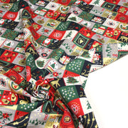 Tissu de coton de Noël La calendrier de l'Avent bleu, rouge, vert et doré - COLLECTION NOËL - OEKO - TEX - tissuspipi.com