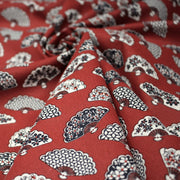 Tissu cotonnade LES EVENTAILS japonais : rouge ou bleu - OEKO - TEX - tissuspipi.com