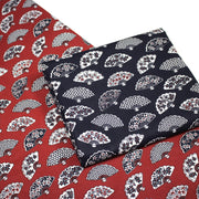 Tissu cotonnade LES EVENTAILS japonais : rouge ou bleu - OEKO - TEX - tissuspipi.com