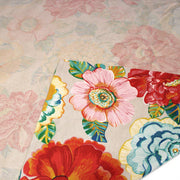 Tissu coton demi-natté PALOMA aux grandes et belles fleurs colorées, fond lin - OEKO-TEX STANDARD 100 - tissuspipi.com