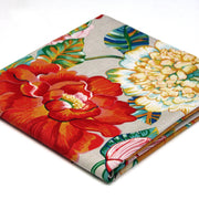 Tissu coton demi-natté PALOMA aux grandes et belles fleurs colorées, fond lin - OEKO-TEX STANDARD 100 - tissuspipi.com