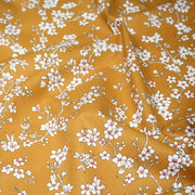 Tissu cotonnade HANA HANA, fleurs de cerisier japonais noir & blanc, fond rouge / bleu / jaune - OEKO - TEX - tissuspipi.com