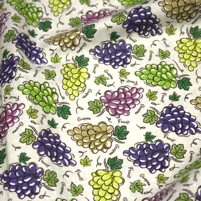 Tissu popeline coton Les grappes de raisin, collection SICILIA - tissuspipi.com