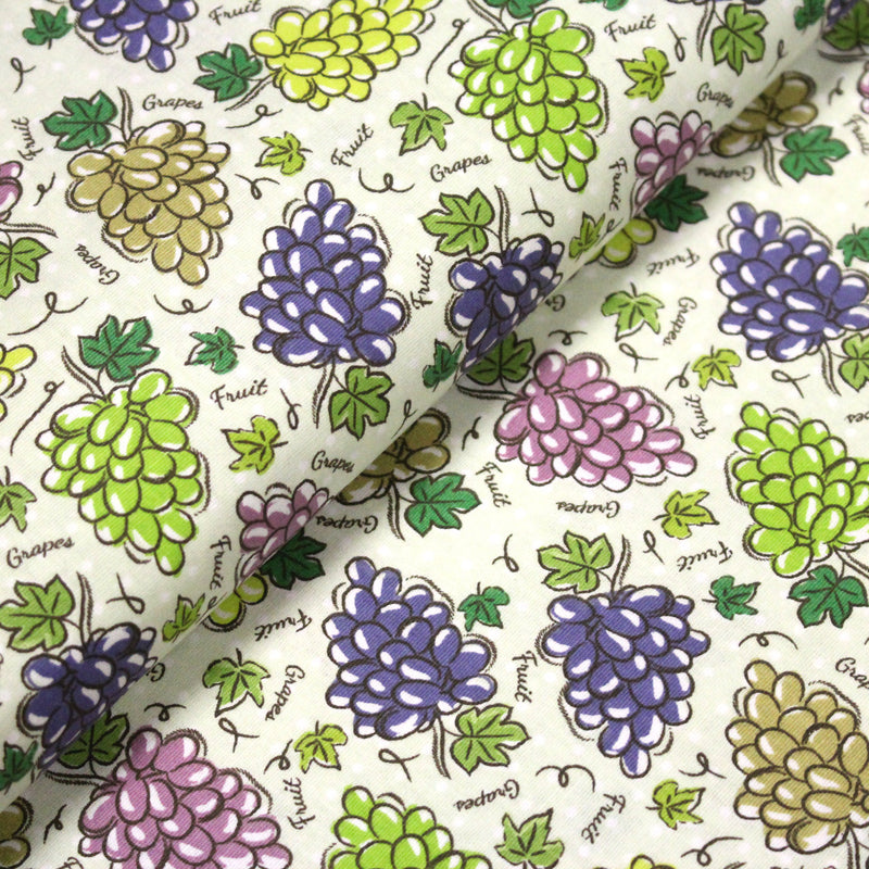 Tissu popeline coton Les grappes de raisin, collection SICILIA - tissuspipi.com