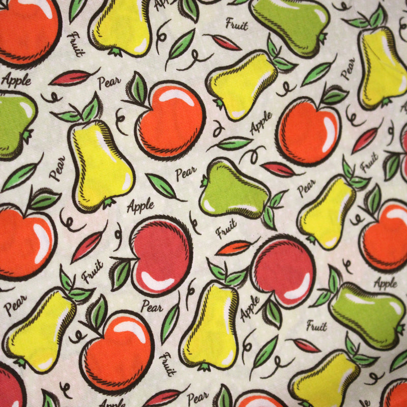 Tissu popeline coton Pommes et poires, collection SICILIA - tissuspipi.com