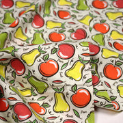 Tissu popeline coton Pommes et poires, collection SICILIA - tissuspipi.com
