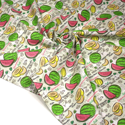 Tissu popeline coton Pastèques et melons, collection SICILIA - tissuspipi.com