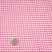 Tissu cotonnade blanc aux carreaux roses - tissuspipi.com