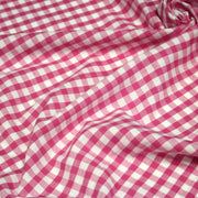 Tissu cotonnade VICHY rose fuchsia & blancs, carreaux 8mm - tissuspipi.com