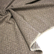 Tissu lainage tweed chevrons taupe à pois bleus - Fabrication italienne - tissuspipi.com