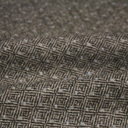 Tissu lainage tweed chevrons taupe à pois bleus - Fabrication italienne - tissuspipi.com