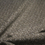 Tissu lainage tweed chevrons taupe à pois bleus - Fabrication italienne - tissuspipi.com
