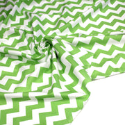 Tissu cotonnade, chevrons verts et blancs - tissuspipi.com