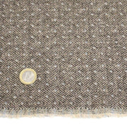 Tissu lainage tweed chevrons taupe à pois bleus - Fabrication italienne - tissuspipi.com