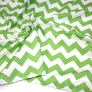 Tissu cotonnade, chevrons verts et blancs - tissuspipi.com