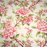 Tissu coton demi - natté INDIENNES FLEURIES : bleu ou blanc cassé - OEKO - TEX - tissuspipi.com