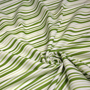 Tissu cotonnade aux rayures vertes et blanches - tissuspipi.com