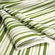 Tissu cotonnade aux rayures vertes et blanches - tissuspipi.com
