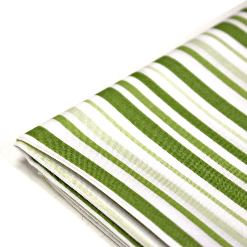 Tissu cotonnade aux rayures vertes et blanches - tissuspipi.com