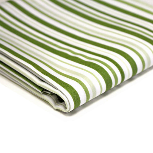 Tissu cotonnade aux rayures vertes et blanches - tissuspipi.com