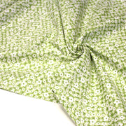 Tissu cotonnade CHARLINE : Vichy vert blanc et petites fleurs vertes - tissuspipi.com