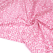 Tissu cotonnade CHARLINE : Vichy rose blanc et petites fleurs roses - tissuspipi.com
