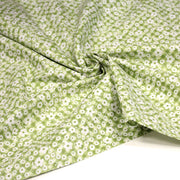Tissu cotonnade CHARLINE : Vichy vert blanc et petites fleurs vertes - tissuspipi.com