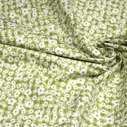 Tissu cotonnade CHARLINE : Vichy vert blanc et petites fleurs vertes - tissuspipi.com