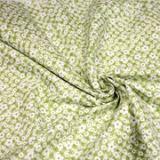 Tissu cotonnade CHARLINE : Vichy vert blanc et petites fleurs vertes - tissuspipi.com