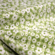 Tissu cotonnade CHARLINE : Vichy vert blanc et petites fleurs vertes - tissuspipi.com
