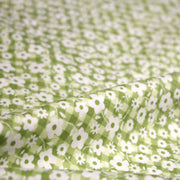 Tissu cotonnade CHARLINE : Vichy vert blanc et petites fleurs vertes - tissuspipi.com